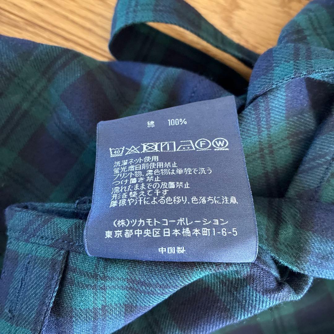 未使用タグ付き　ラルフローレン　ブラックウォッチエプロン　綿100%