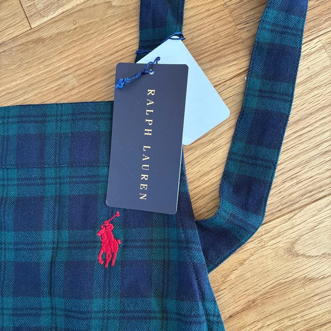 未使用タグ付き　ラルフローレン　ブラックウォッチエプロン　綿100%