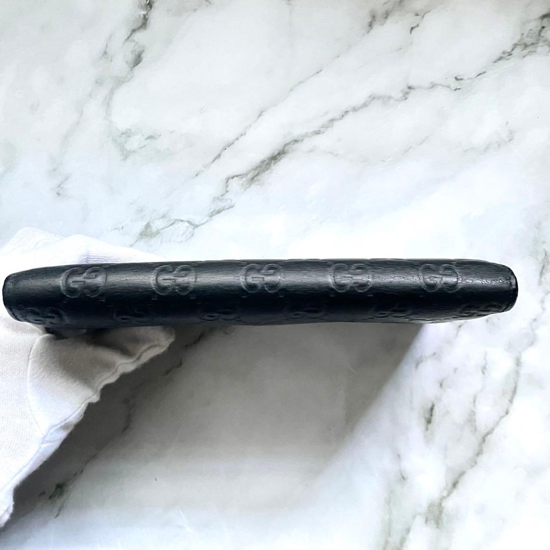 GUCCI グッチ フラップ 長財布　シマレザー　3つ折り財布　0117-②