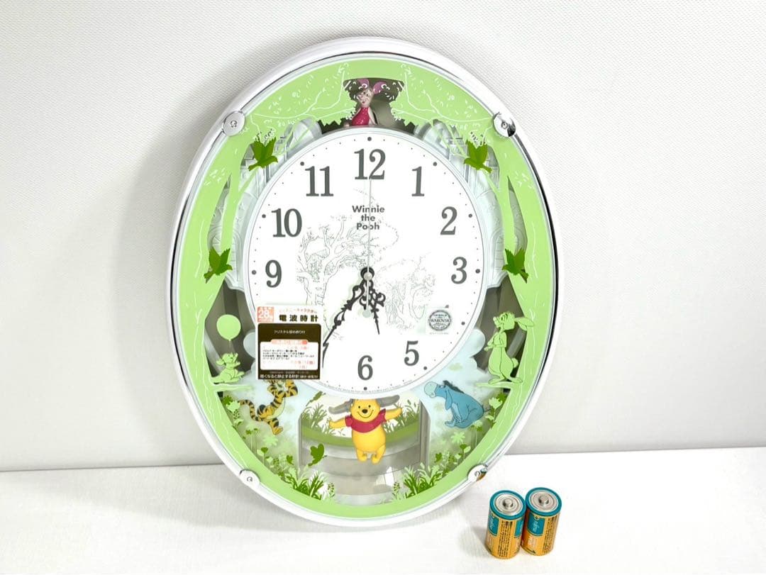 リズム 掛け時計 4MN523MC03 電波 くまのプーさん からくり時計
