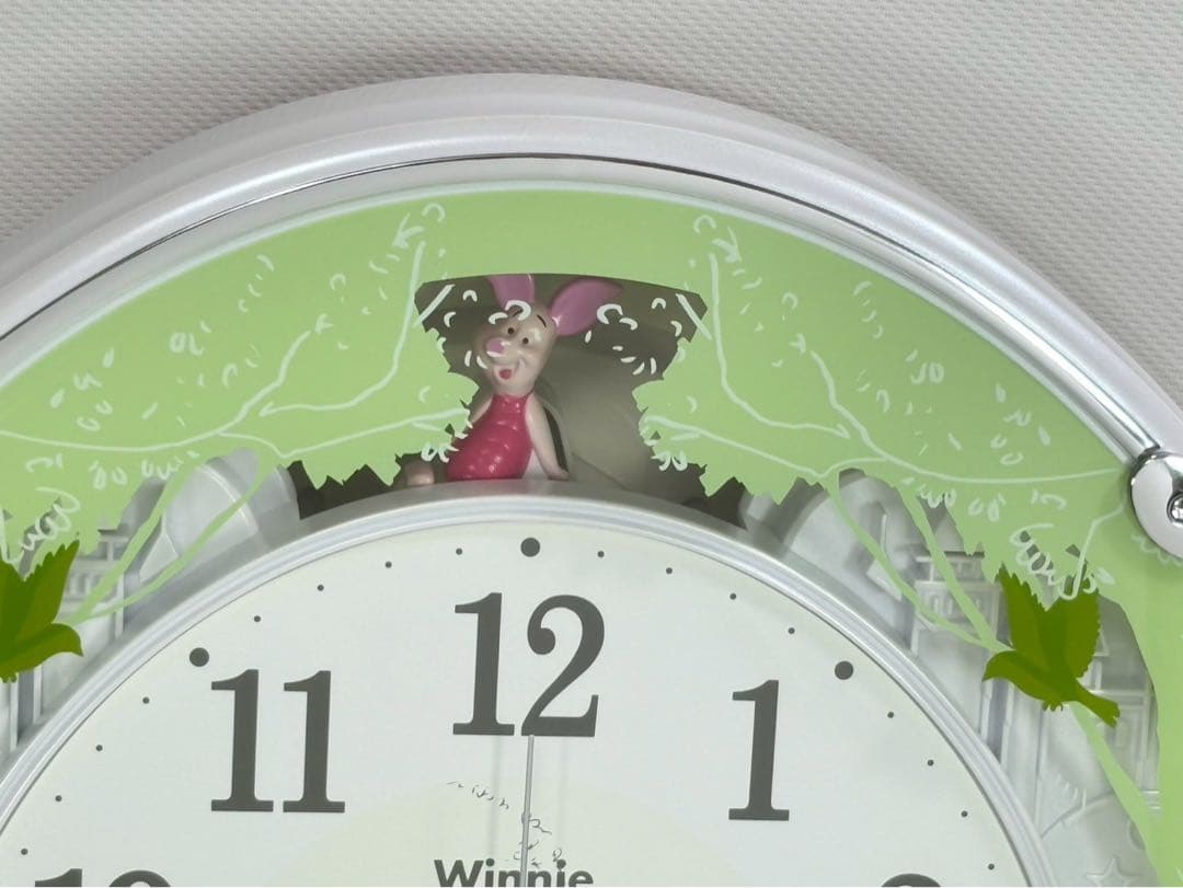 リズム 掛け時計 4MN523MC03 電波 くまのプーさん からくり時計