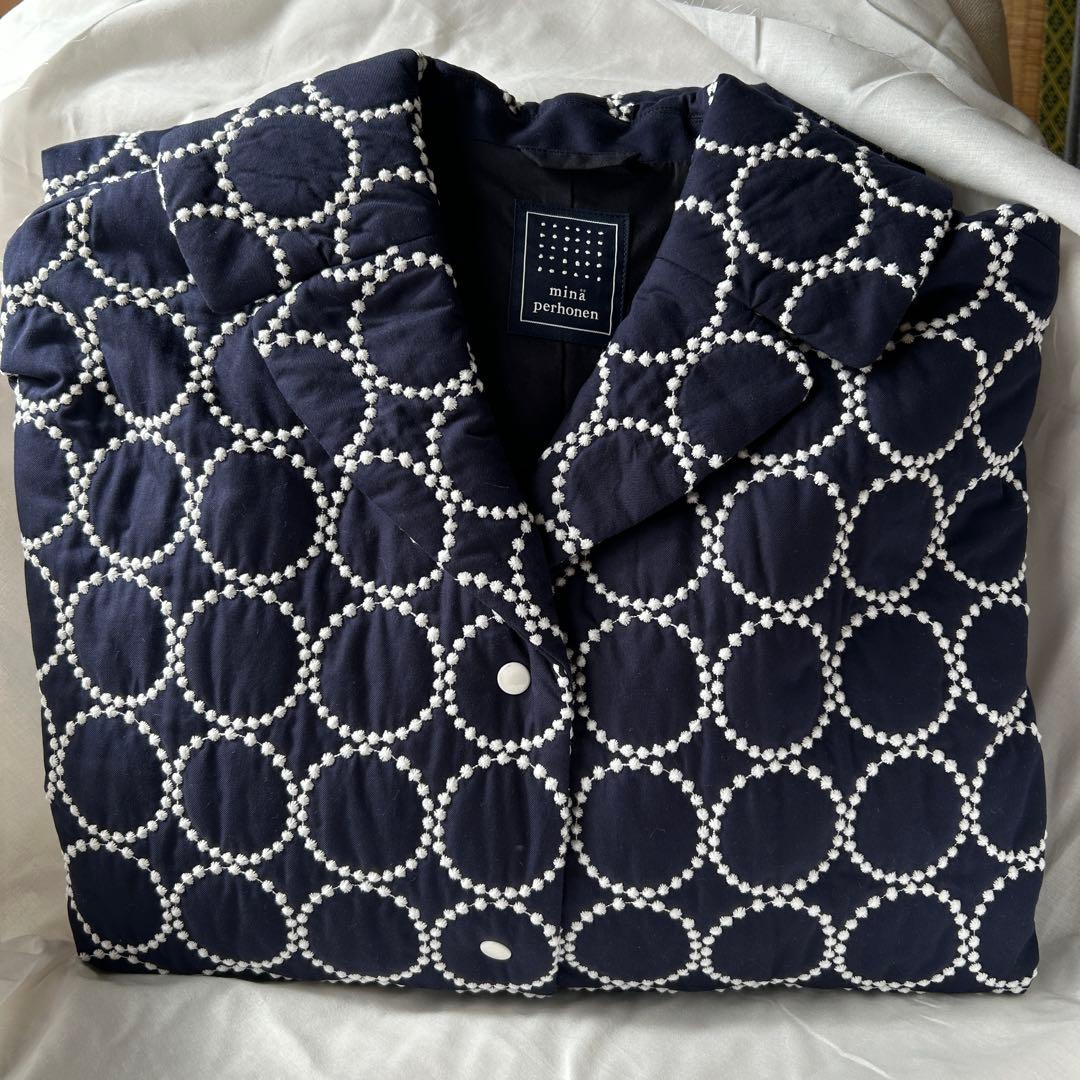 【新品未使用】ミナペルホネン タンバリン コート　３８　ネイビー　2025AW