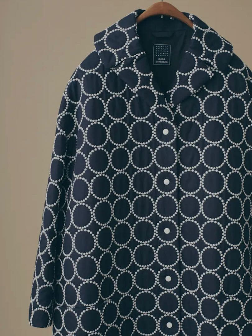 【新品未使用】ミナペルホネン タンバリン コート　３８　ネイビー　2025AW