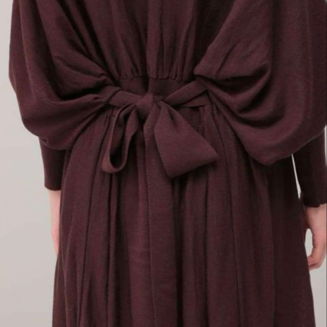 カレンソロジー ドルマンスリーブ　ニットワンピース　茶　新品同様