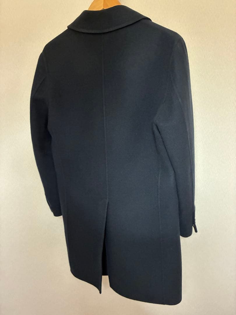 イタリア製 チェスターコート48 ネイビー