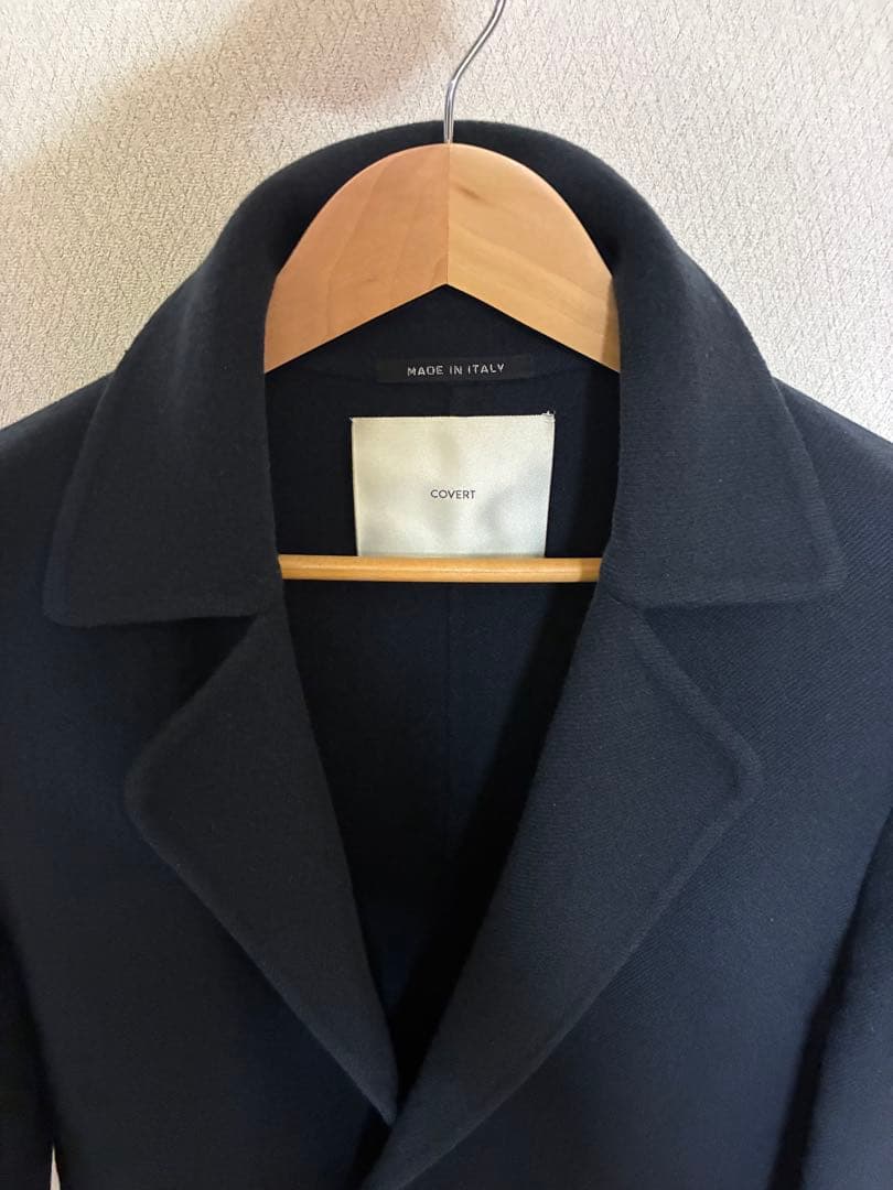 イタリア製 チェスターコート48 ネイビー