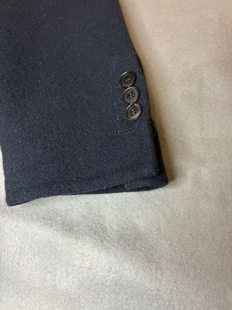 イタリア製 チェスターコート48 ネイビー