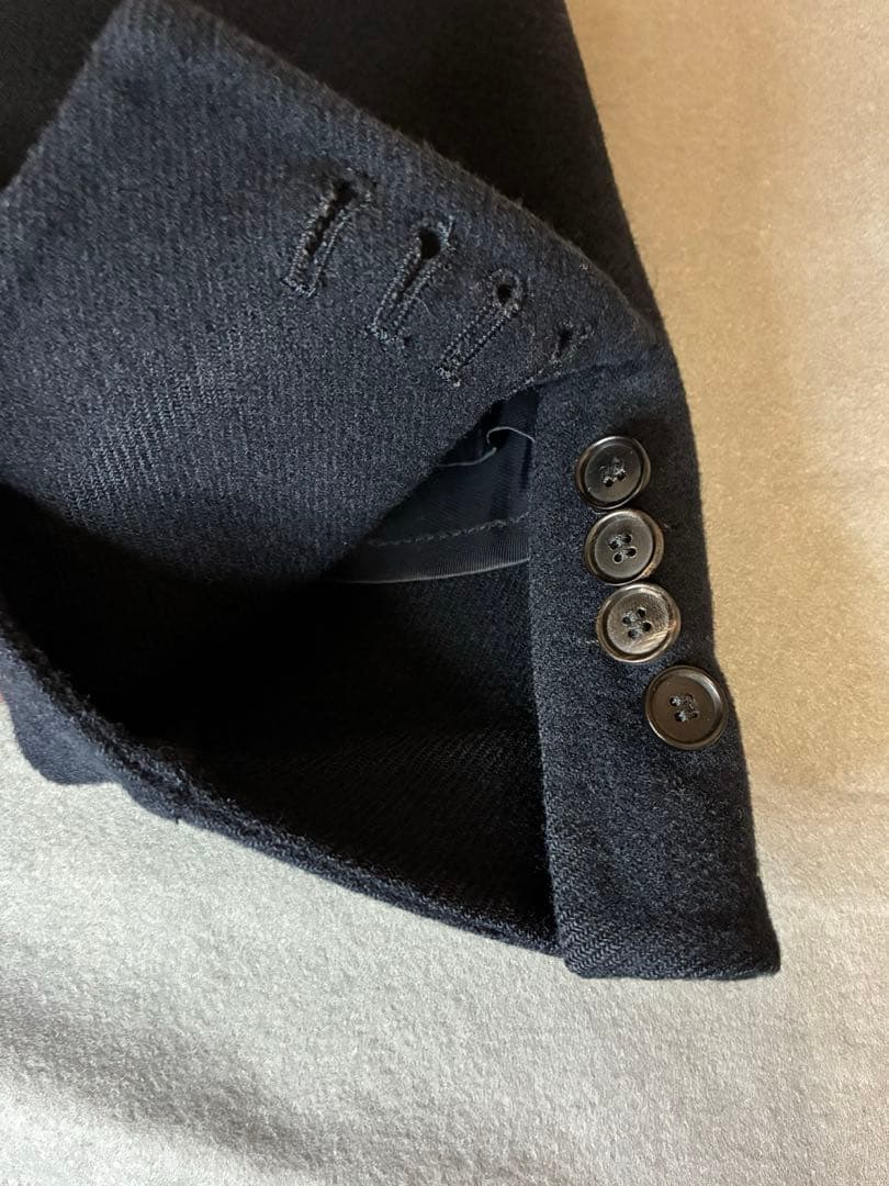 イタリア製 チェスターコート48 ネイビー