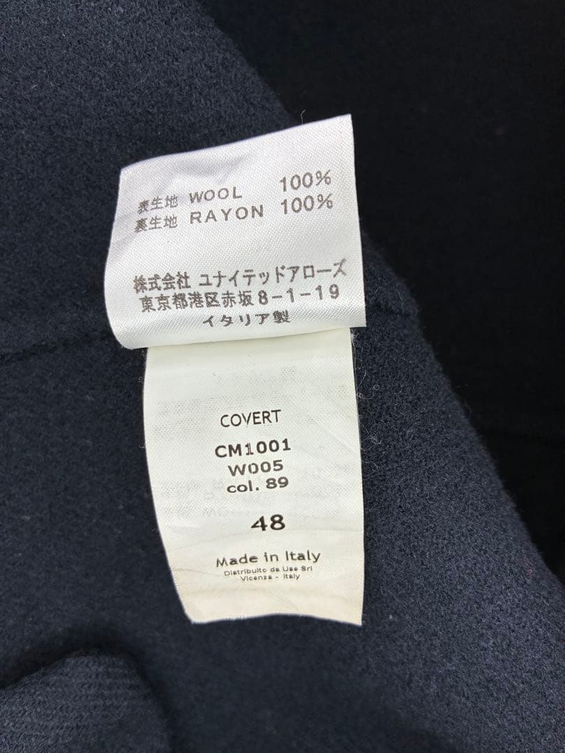 イタリア製 チェスターコート48 ネイビー