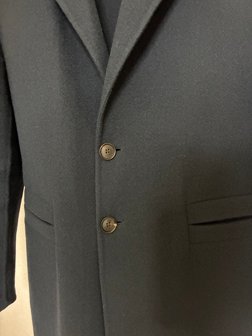 イタリア製 チェスターコート48 ネイビー