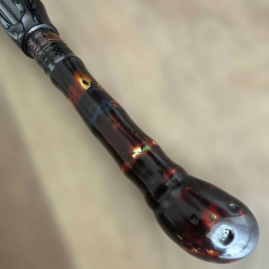 軟調　旭信和竿　金箔の珍しい層塗り　布袋竹