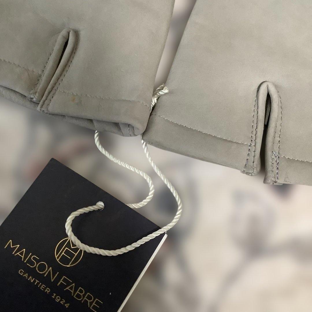 希少 Madison Fabre グレーラムスキン&カシミア手袋 未使用