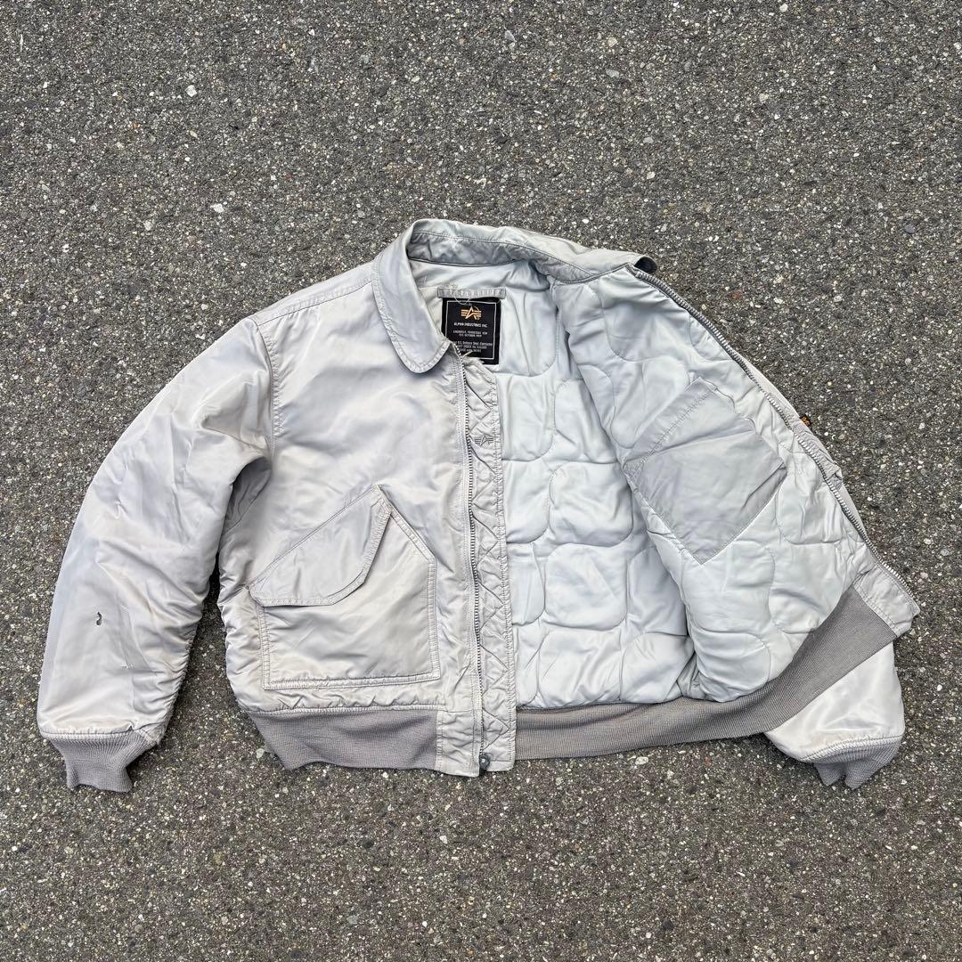 ち*ゆ様 90s ALPHA MA-1 CWU-45Pフライトジャケット シルバ