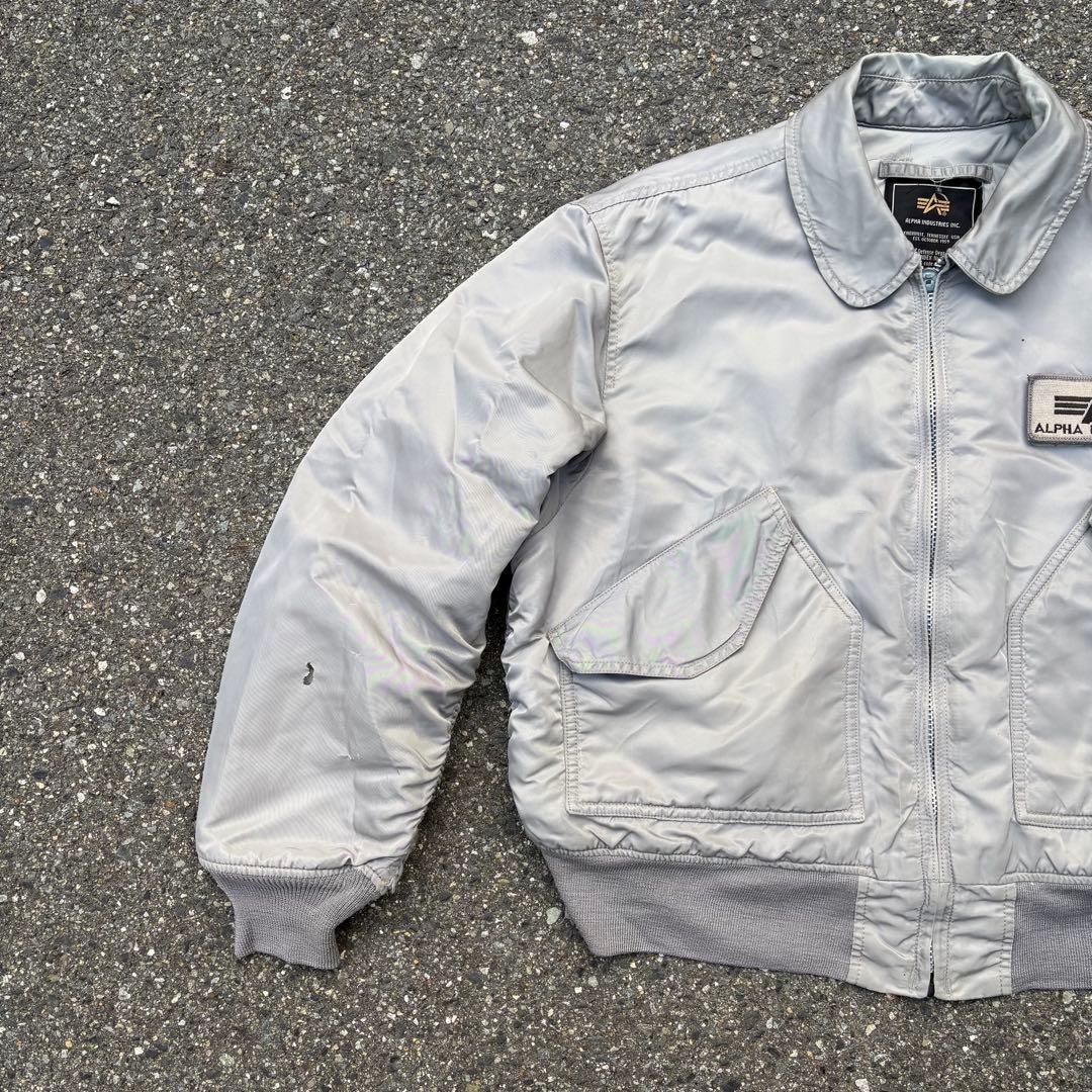 ち*ゆ様 90s ALPHA MA-1 CWU-45Pフライトジャケット シルバ