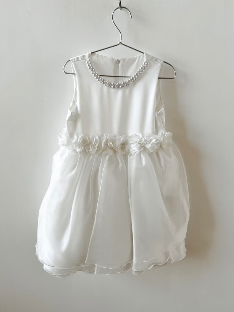 DRESCCO ツーラインオフホワイトシフォンドレス（Aya）