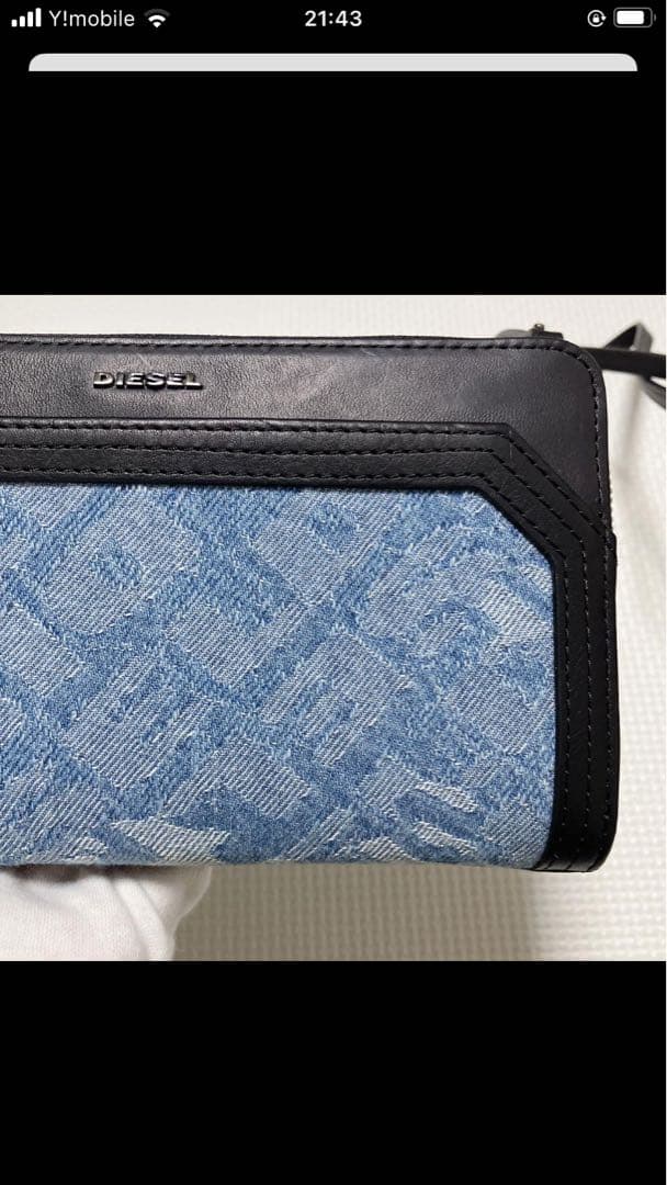 未使用DIESEL 2wayレザー×デニム ショルダー　お財布ポシェット