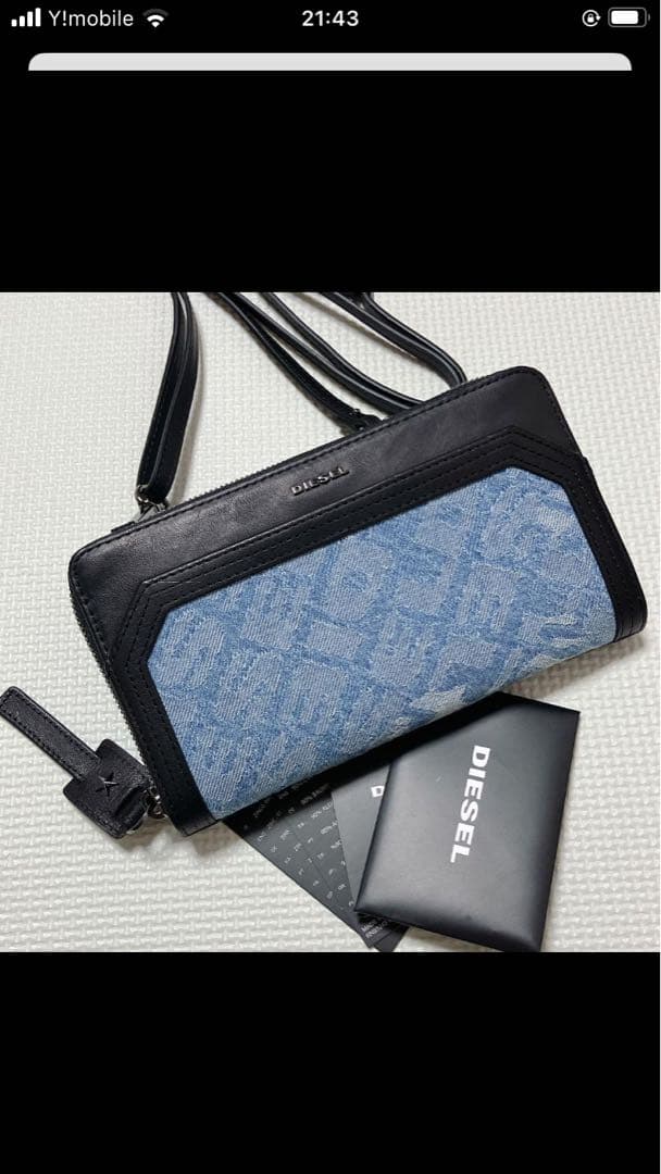 未使用DIESEL 2wayレザー×デニム ショルダー　お財布ポシェット
