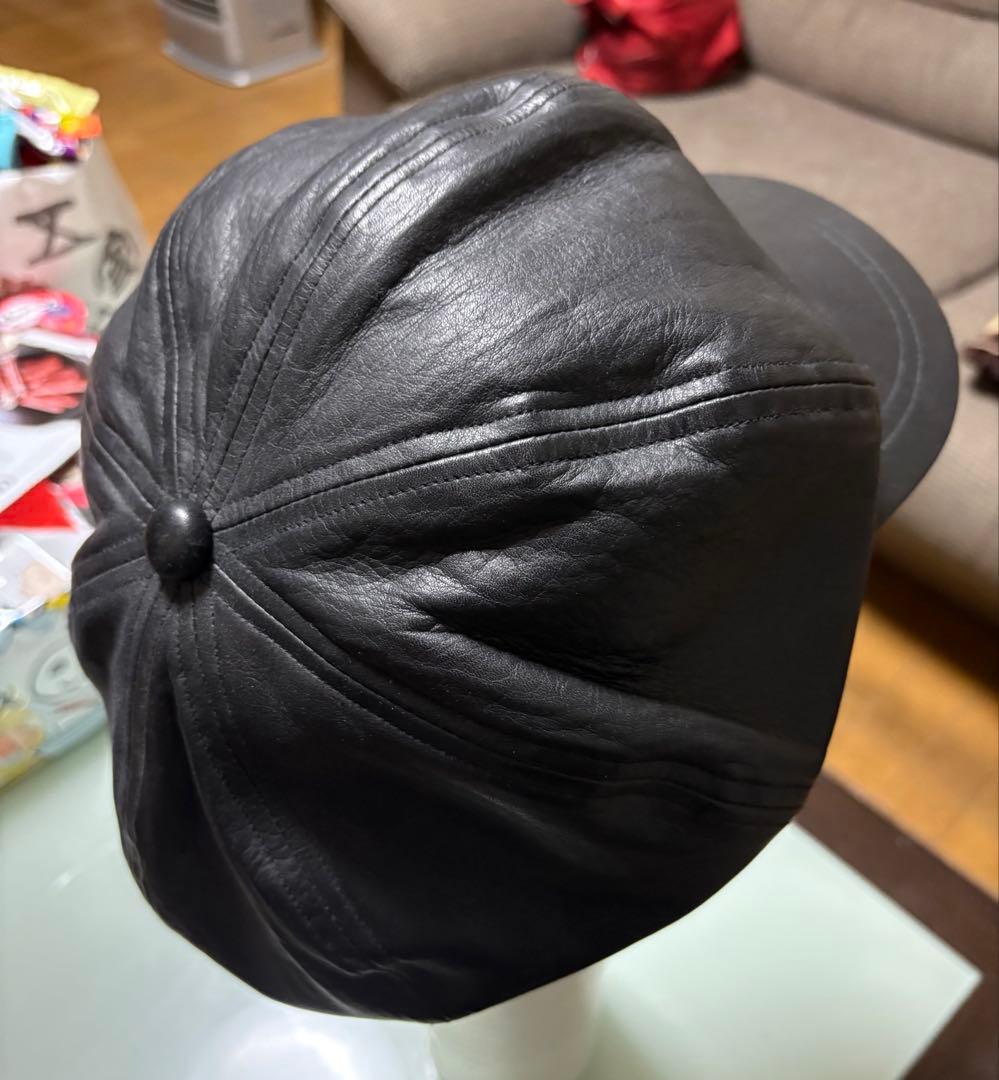 バックラッシュ、黒 レザー キャスケット フロントバイザー付きLサイズ‼️