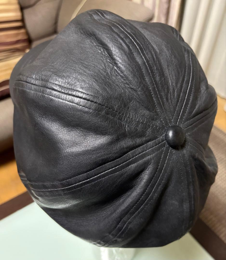 バックラッシュ、黒 レザー キャスケット フロントバイザー付きLサイズ‼️