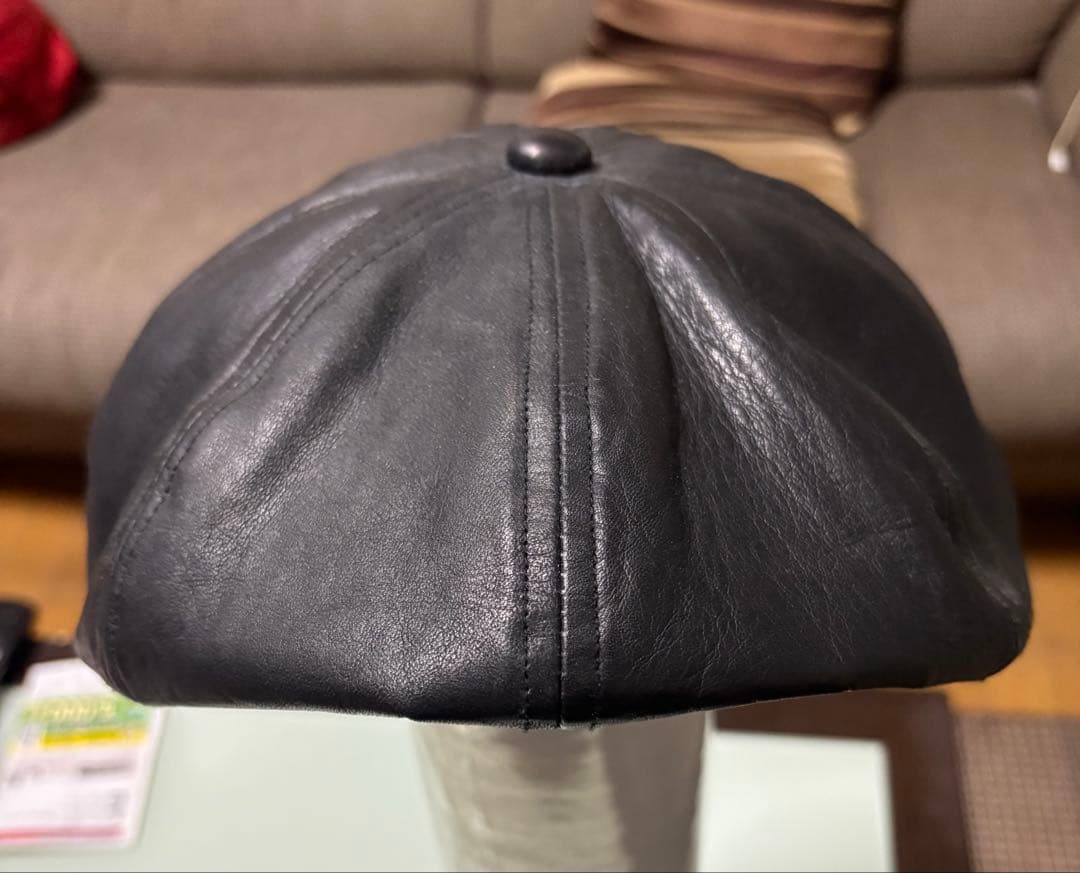 バックラッシュ、黒 レザー キャスケット フロントバイザー付きLサイズ‼️