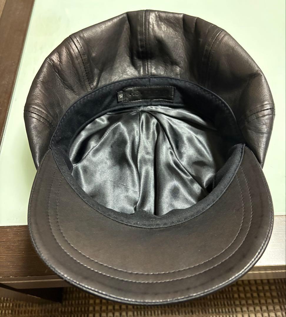 バックラッシュ、黒 レザー キャスケット フロントバイザー付きLサイズ‼️