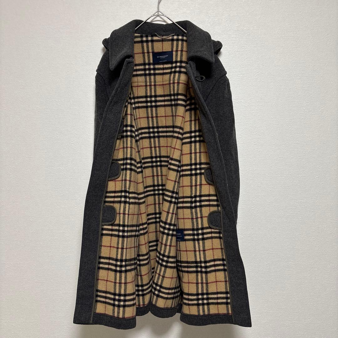 英国製 バーバリーロンドン ダッフルコート 50 L グレー ノバチェック