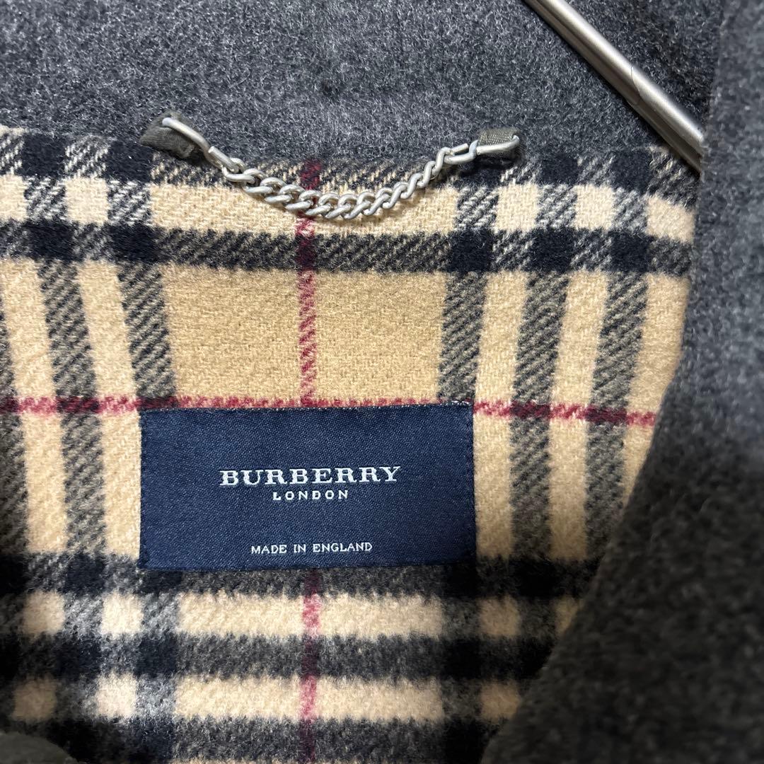 英国製 バーバリーロンドン ダッフルコート 50 L グレー ノバチェック