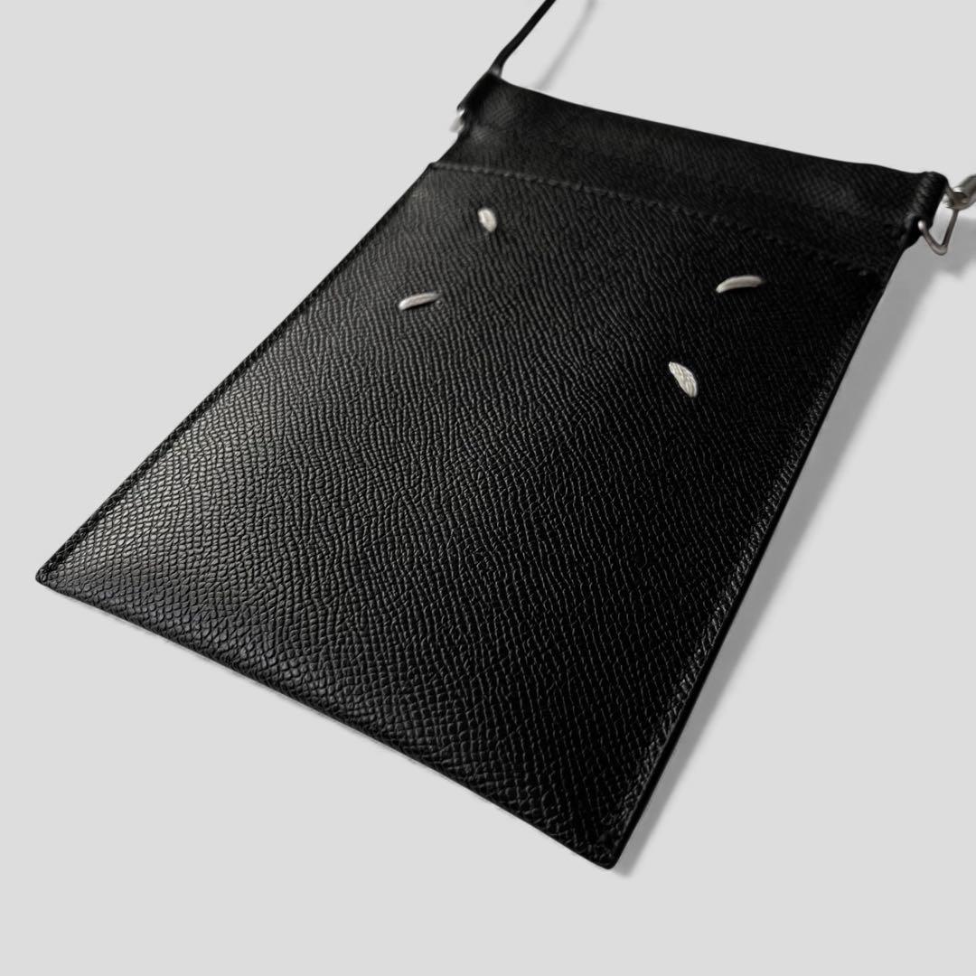 未使用品 メゾンマルジェラ スマートフォン ポーチ ショルダーバッグ ブラック