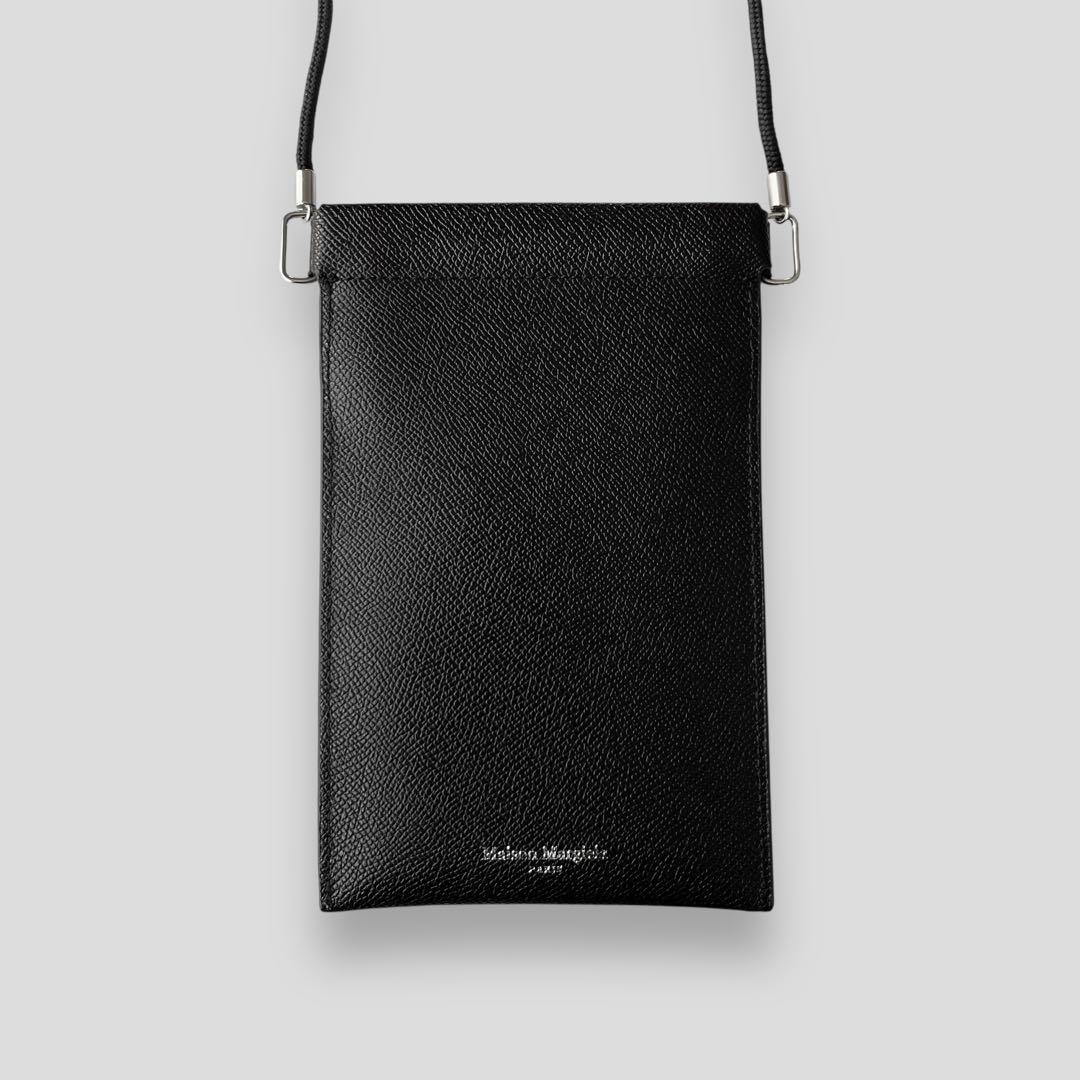 未使用品 メゾンマルジェラ スマートフォン ポーチ ショルダーバッグ ブラック