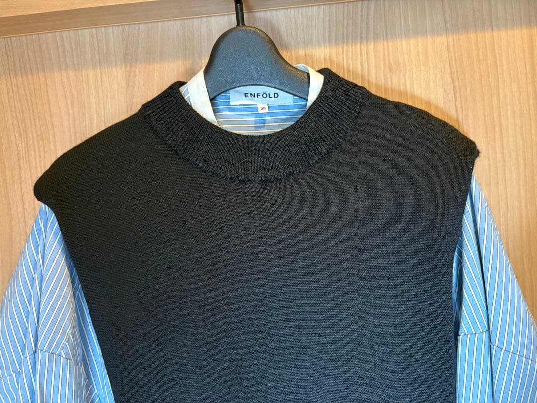 ENFOLD エンフォルド シャツレイヤードロングワンピース