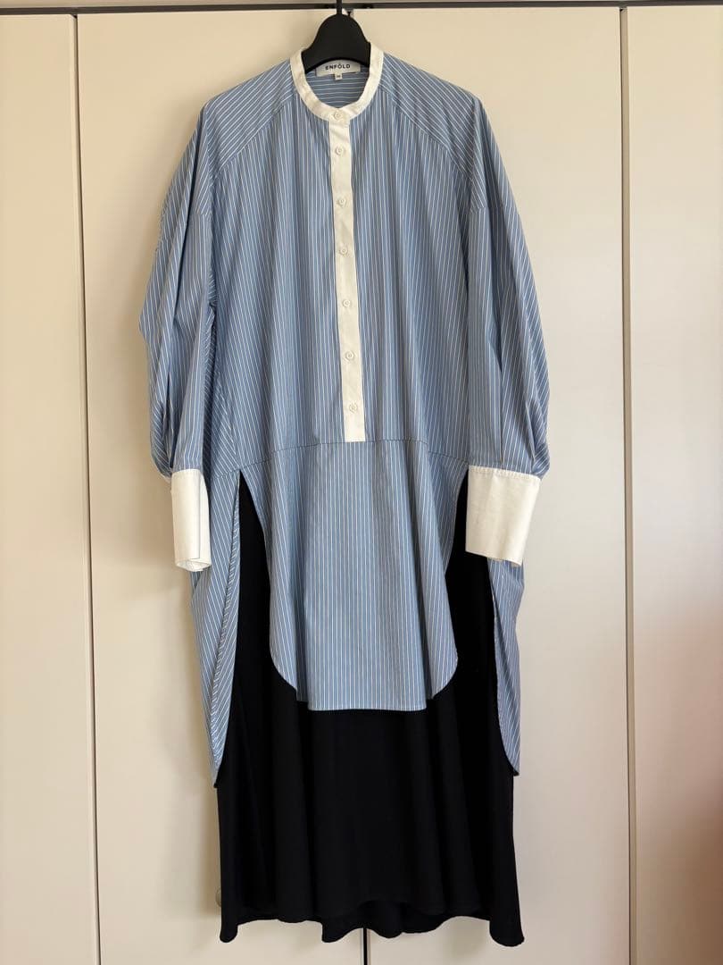 ENFOLD エンフォルド シャツレイヤードロングワンピース