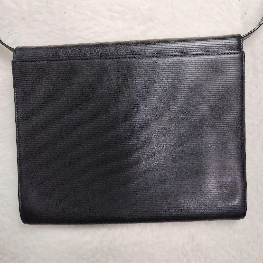 ★美品★イヴサンローランショルダーバック ヴィンテージ カサンドラ　黒　ロゴ