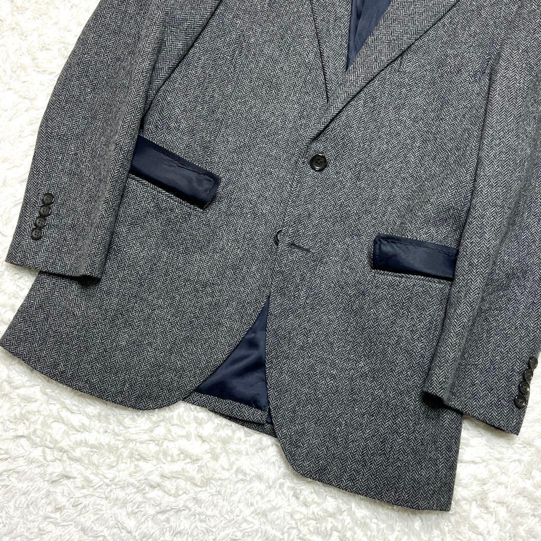 【美品】英国MOON社製 ラムウール カフェソーホー ヘリンボーン テーラード