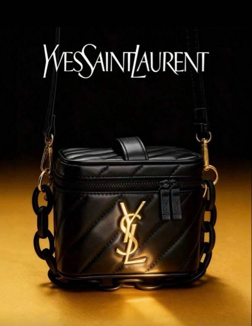 Yves Saint Laurent ブラックショルダーバッグ　バニティポーチ