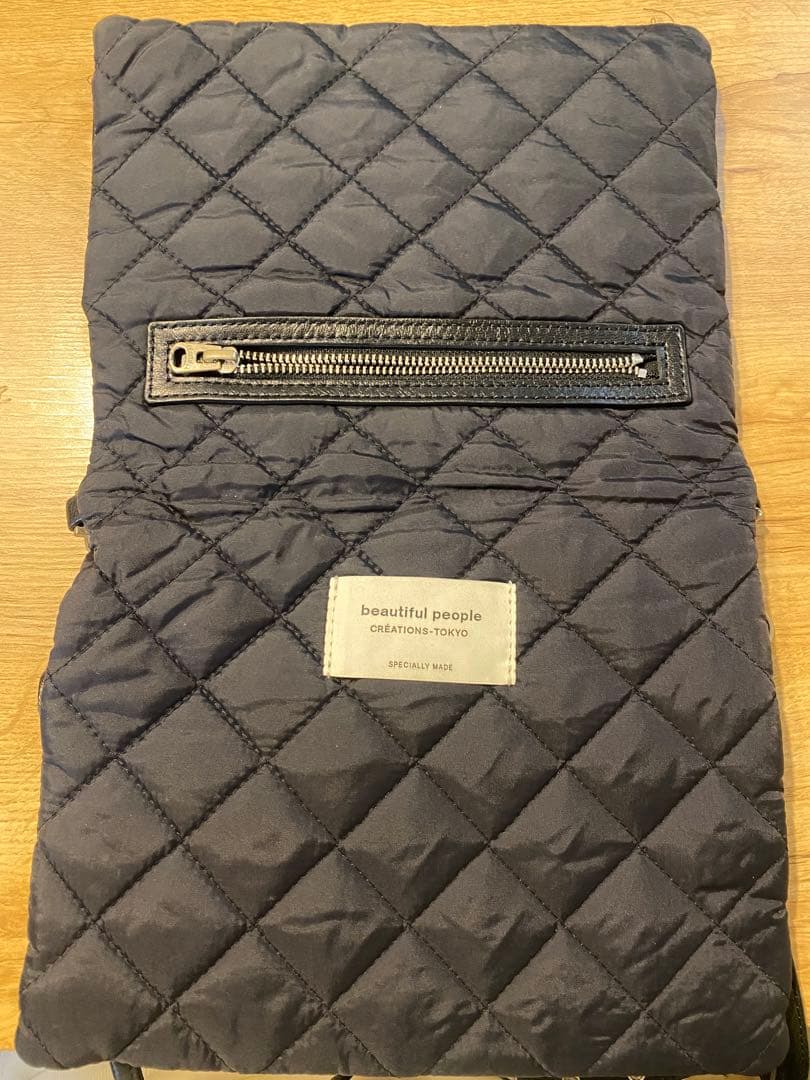 beautiful people 黒 レザー ショルダーバッグ