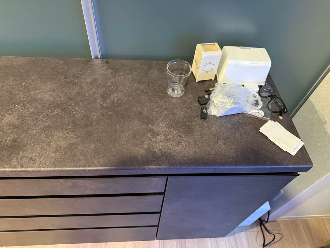 パモウナ 160cm キッチンカウンター 食器棚 EC