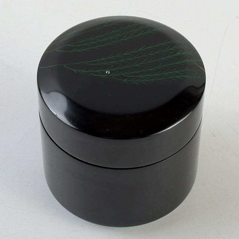 ちゃちゃ　蒔絵師　中林貴山作　柳に燕蒔絵　雪吹　棗　共箱　V　9352