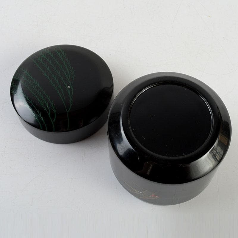 ちゃちゃ　蒔絵師　中林貴山作　柳に燕蒔絵　雪吹　棗　共箱　V　9352