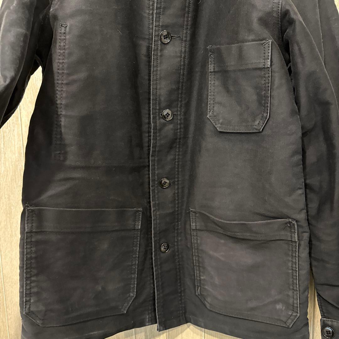 【最終価格】50s フレンチワーク　ブラックモールスキンジャケット　Sサイズ相当