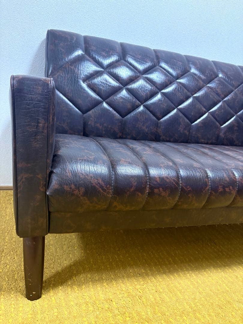 カリモク 2人掛けロビーソファ ビンテージスタイル マーブル