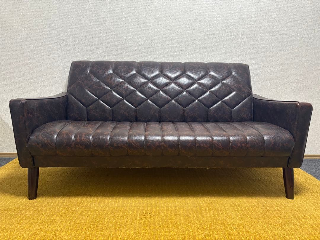 カリモク 2人掛けロビーソファ ビンテージスタイル マーブル