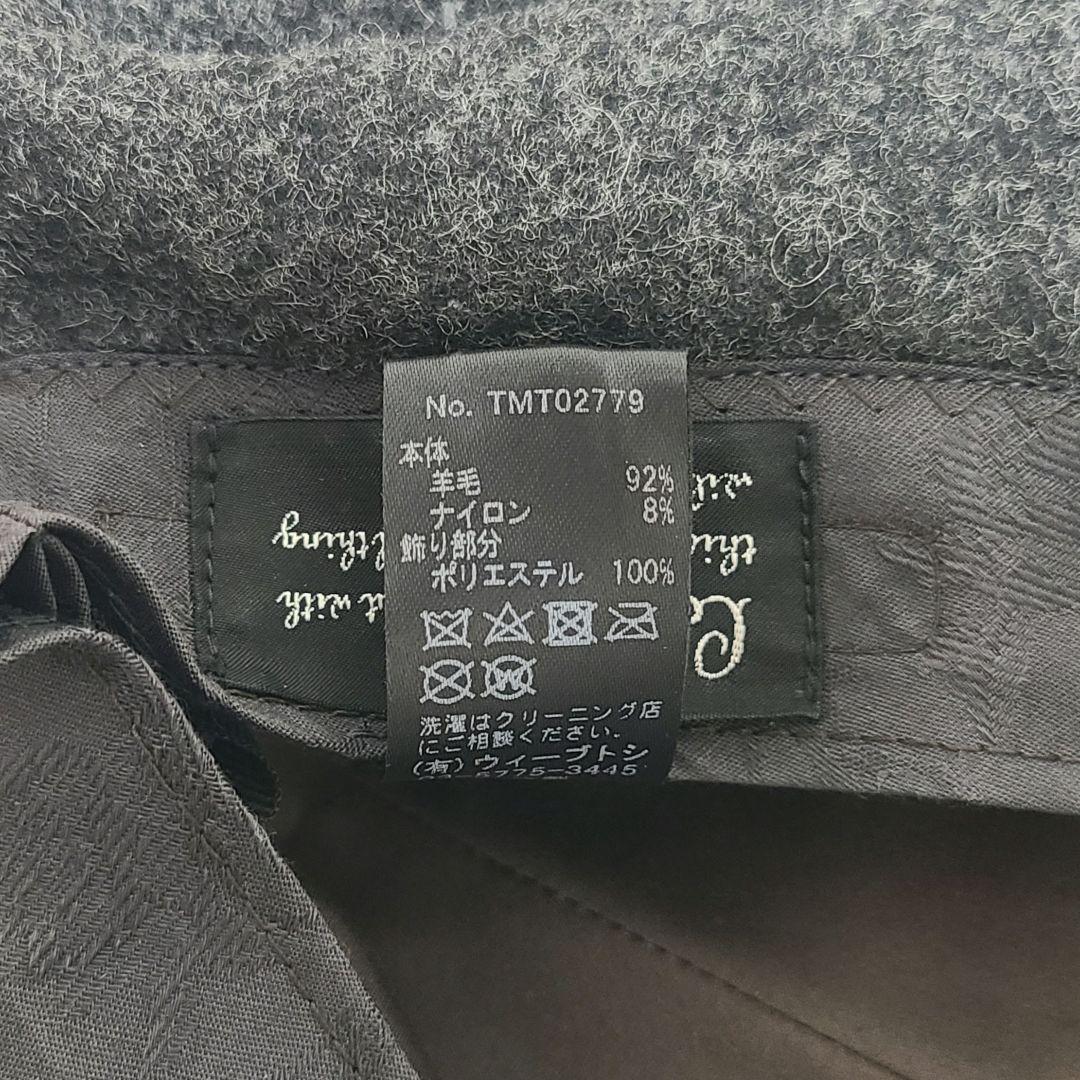 美品✨ CA4LA ウールハット リボン付き ダークグレー 秋冬素材