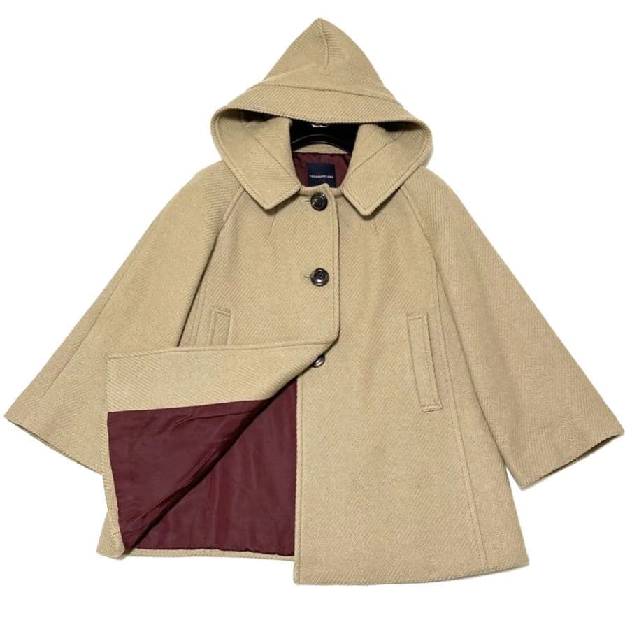 美品✨トゥモローランド　ポンチョ コート　フード　ゆったり　アンゴラ　38　上品