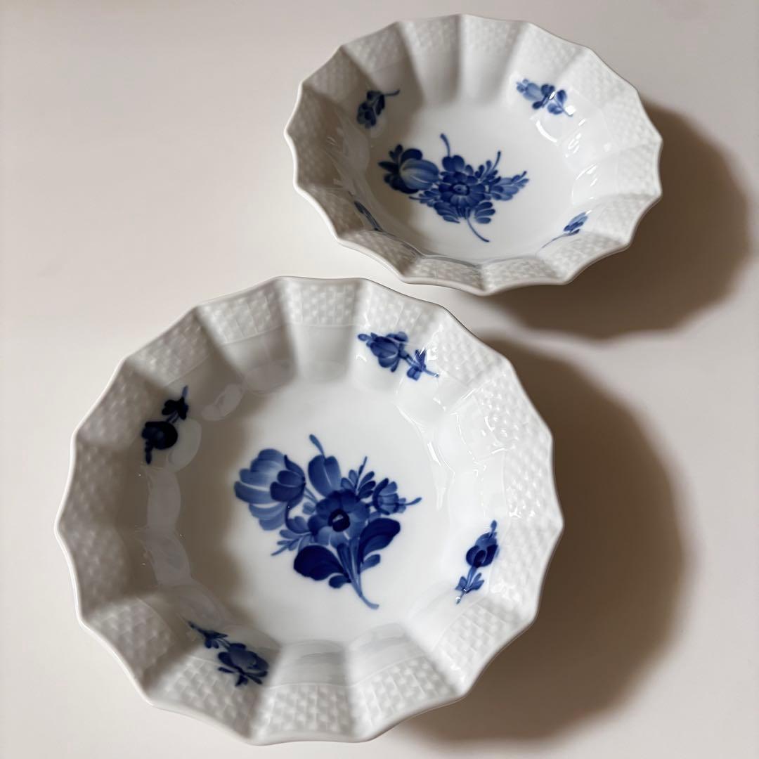 美品　ロイヤルコペンハーゲン　ブルーフラワー プレイテッドボウル　1級品 2客