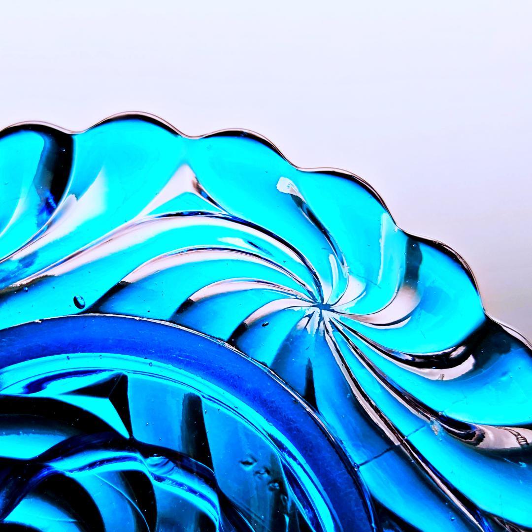 蒼いオールドバカラ ローザスミュルティプルのプレート【1916年】希少