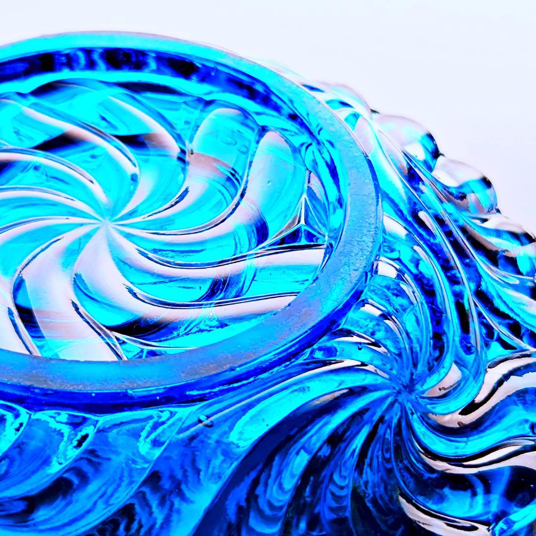 蒼いオールドバカラ ローザスミュルティプルのプレート【1916年】希少