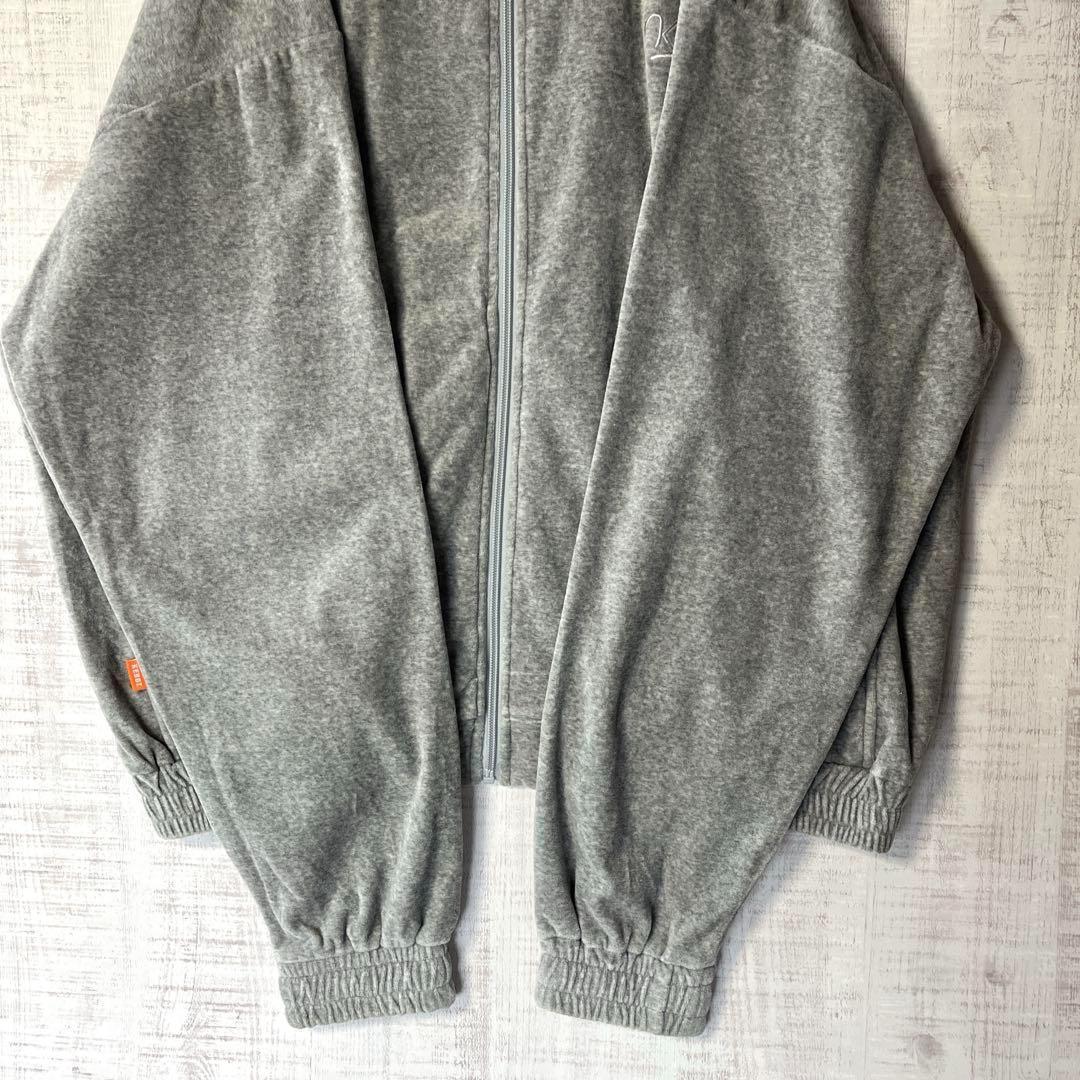 KEBOZ ケボズ ベロア トラックジャケット グレー 刺繍 オーバーサイズ Ｌ