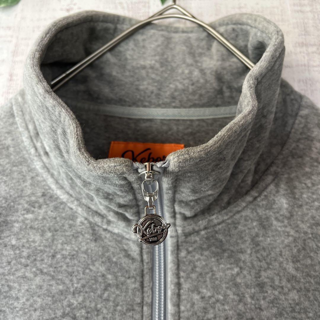 KEBOZ ケボズ ベロア トラックジャケット グレー 刺繍 オーバーサイズ Ｌ