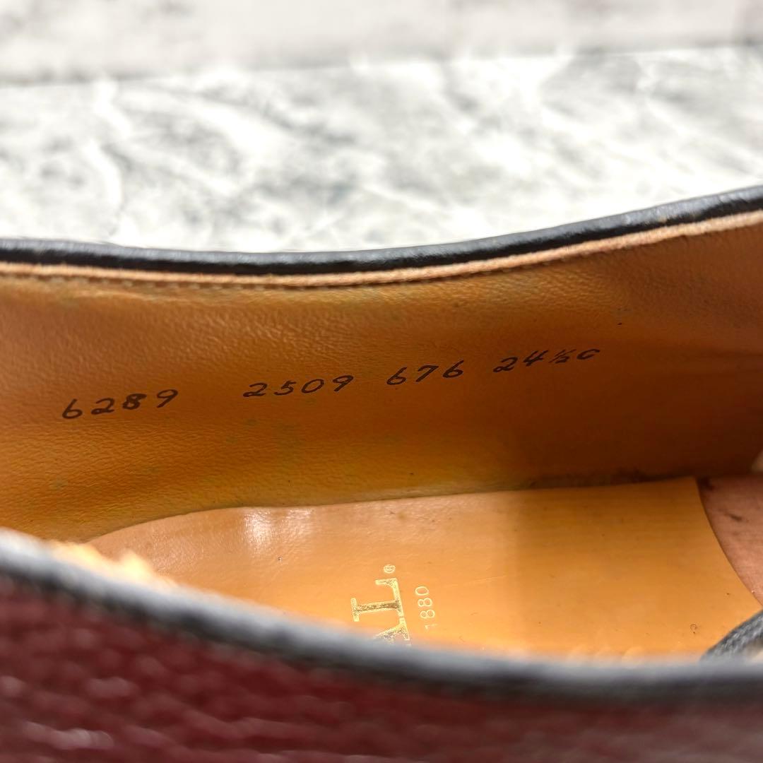 【美品】 リーガル 革靴 ドレスシューズ 24.5 プレーントゥ ヴァーガンディ