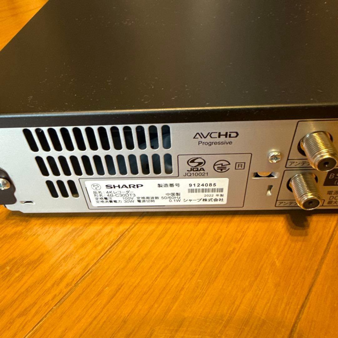 \"ジャンク品\" SHARP AQUOS 4kレコーダー 4B-C30DT3